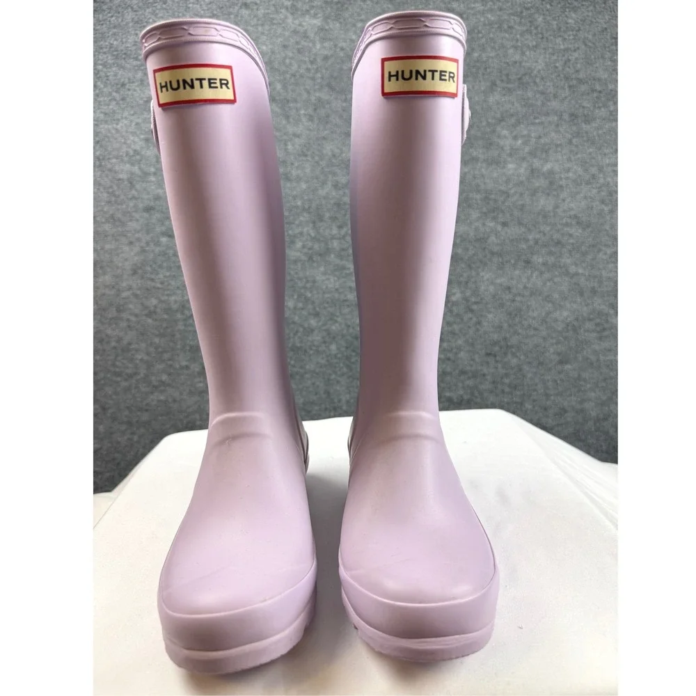 Hunter Orig Tall Rain Boots Lavender Pastel Purple Waterproof Girls Sz 2 Lit Kid